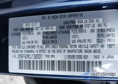 2018 Mazda Cx-5 Grand Touring из США, поврежденный, VIN JM3KFADM0J1326331